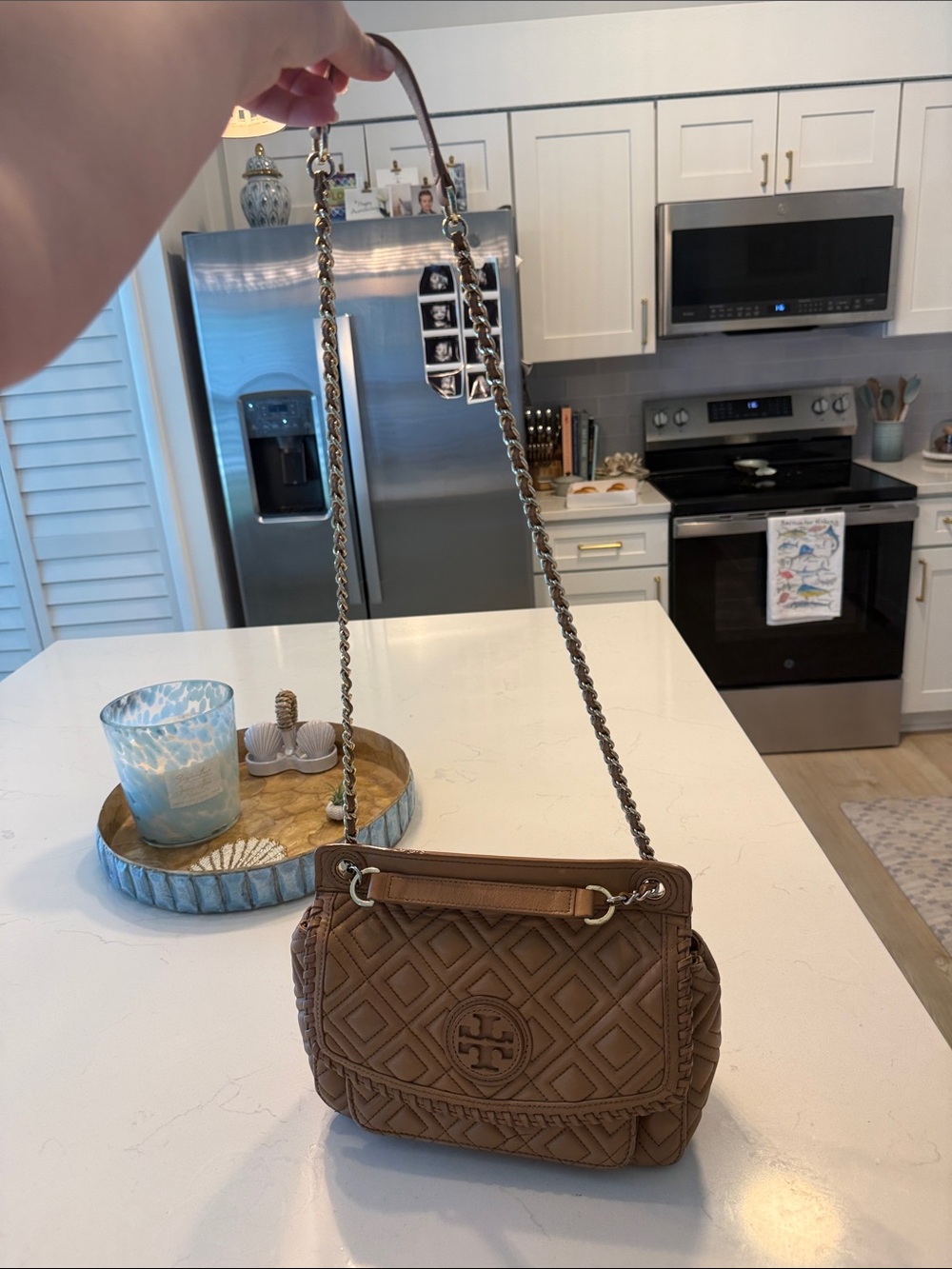 Brown Tory birch shoulder purse - Picture 7 of 7
